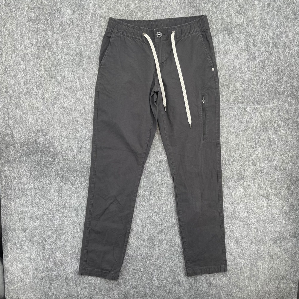 Vuori Ripstop Climber Pants Mens XS Charcoal Grey Organic Cotton Stretch